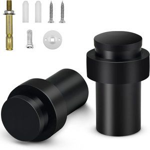 Door Stopper 5 Pack Door Stop Cylindrical Black Doorstops
